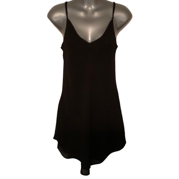 Elaine Kim Black Asymmetrical Lined Slip Dress Size Large - Picture 3 of 12